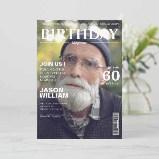 Trendy Magazine omslag 60ste verjaardagsfeest Kaart (Staand voorkant)