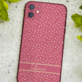 Trendy Magenta & Gold Confetti Stippen op maat Case-Mate iPhone Case
