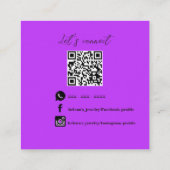 Trendy Magenta Marbled Effect en Gold Speckles Vierkante Visitekaartje (Achterkant)