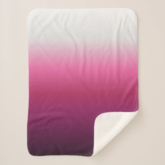 trendy magenta maroon marsala burgundy ombre sherpa deken (Voorkant)