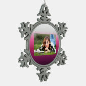 trendy magenta maroon marsala burgundy ombre tin sneeuwvlok ornament (Links)