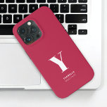 Trendy Magenta Monogram Naam Case-Mate iPhone Case<br><div class="desc">Trendy Magenta Monogram Naam iPhone 13 Pro Hoesje</div>