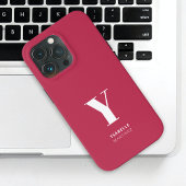Trendy Magenta Monogram Naam Case-Mate iPhone Case