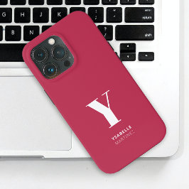 Trendy Magenta Monogram Naam Case-Mate iPhone Case