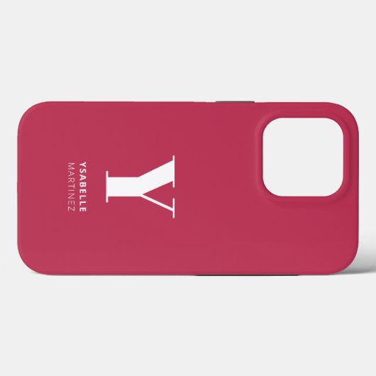 Trendy Magenta Monogram Naam Case-Mate iPhone Case (Achterkant (horizontaal))