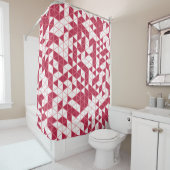 Trendy Magenta roze Geometric Pattern Douchegordijn (In situ)