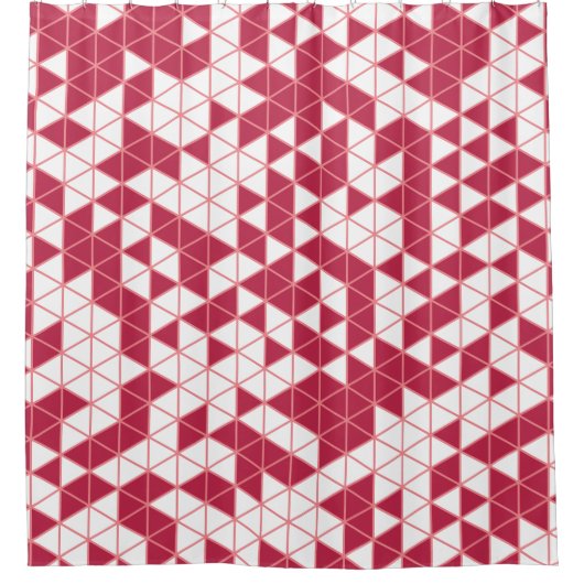 Trendy Magenta roze Geometric Pattern Douchegordijn (Voorkant)