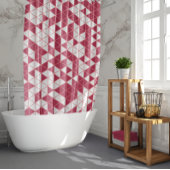 Trendy Magenta roze Geometric Pattern Douchegordijn