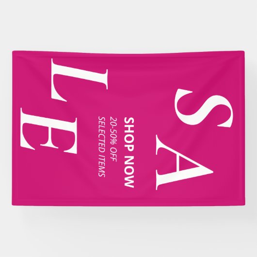 Trendy Magenta SALE Eenvoudige winkel Zakelijke ad Spandoek (Horizontaal)