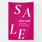 Trendy Magenta SALE Eenvoudige winkel Zakelijke ad Spandoek (Verticaal)
