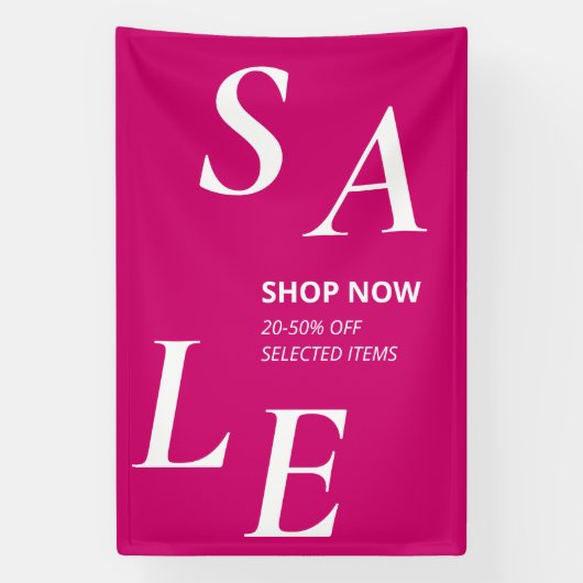 Trendy Magenta SALE Eenvoudige winkel Zakelijke ad Spandoek (Verticaal)