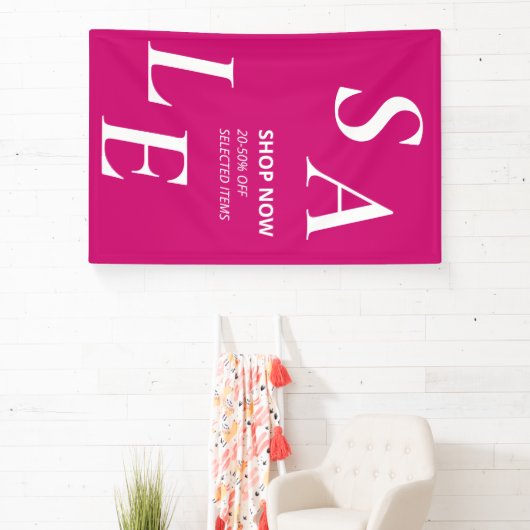 Trendy Magenta SALE Eenvoudige winkel Zakelijke ad Spandoek (Insitu)