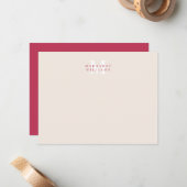 Trendy Magenta Simple Modern Minimalist Notitiekaartje (Voorkant / Achterkant in situ)