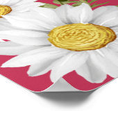 Trendy Magenta & White Daisies Wedding Poster (Hoek)