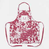 Trendy Magenta William Morris Floral Monogram Schort (Voorkant)