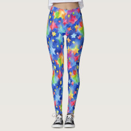 Trendy Magische Kleurrijke Regenboog Sterren Patro Leggings
