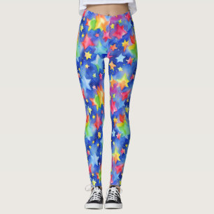 Trendy Magische Kleurrijke Regenboog Sterren Patro Leggings