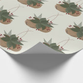 Trendy Magnolia spray en kerstklokken ontwerp Cadeaupapier (Hoek)