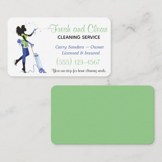 Trendy Maid House Cleaning Service Visitekaartje (Voorkant / Achterkant)