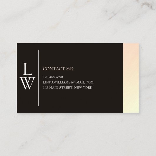 Trendy make-up artiest licht kleurrijk verloop visitekaartje (Achterkant)