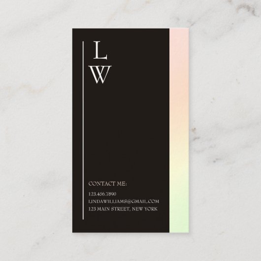 Trendy make-up artiest licht kleurrijk verloop visitekaartje (Achterkant)