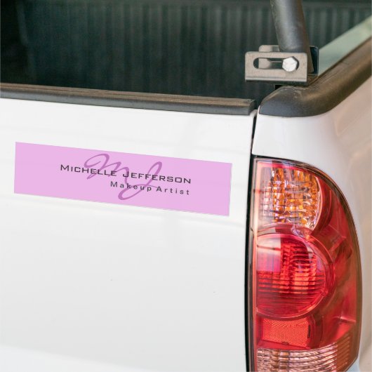 Trendy make-up artiest Lila & orchidee kleur monog Bumpersticker (Op Truck)