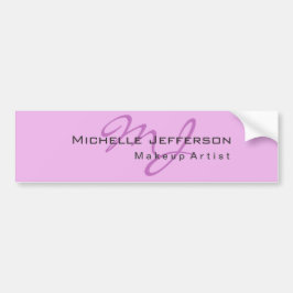 Trendy make-up artiest Lila & orchidee kleur monog Bumpersticker