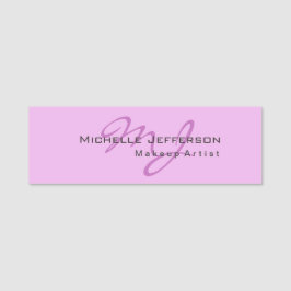Trendy make-up artiest Lila & orchidee kleur monog Naamplaatje