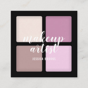 Trendy make-up artist oogschaduw natuurlijke palet vierkante visitekaartje