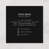 Trendy make-up artist oogschaduw natuurlijke palet vierkante visitekaartje (Achterkant)