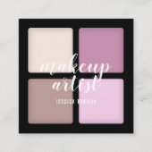 Trendy make-up artist oogschaduw natuurlijke palet vierkante visitekaartje (Voorkant)