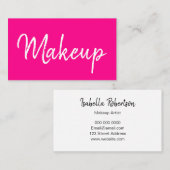 Trendy make-up kunstenaar roze handgeschreven salo visitekaartje (Voorkant / Achterkant)