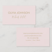 Trendy Makeup Artiest Visitekaartjes | Blush roze (Voorkant / Achterkant)