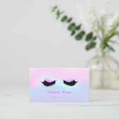 Trendy Makeup Artist, Holografisch Faux Lashes Visitekaartje (Staand voorkant)