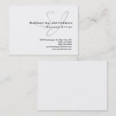 Trendy Makeup Artist White Grey Monogram Visitekaartje (Voorkant / Achterkant)