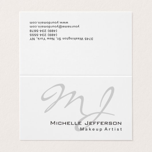 Trendy Makeup Artist White Style Visitekaartje (Buitenkant ongevouwen)