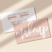 Trendy Makeup Script Blush Pink Appointment Visitekaartje