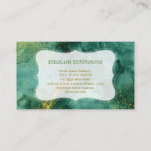 Trendy Malachiet Bloemen Letter EyeLash Extensions Visitekaartje (Achterkant)