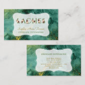 Trendy Malachiet Bloemen Letter EyeLash Extensions Visitekaartje (Voorkant / Achterkant)