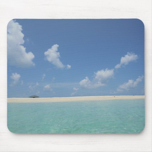 Trendy Maldives Sjabloon Blue Zee Sky Clouds Sand Muismat (Voorkant)