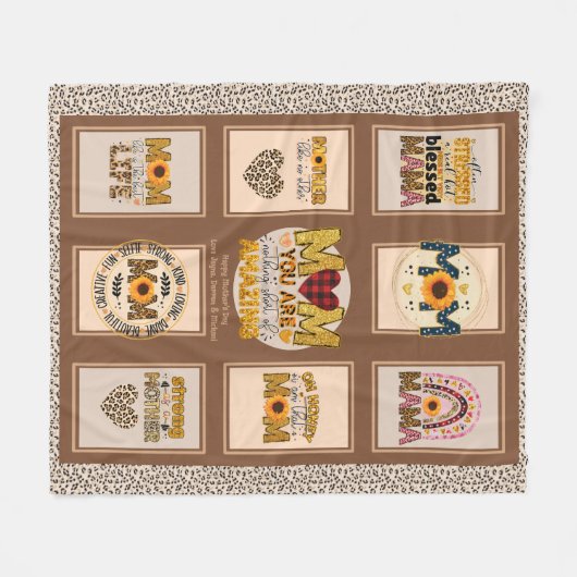 Trendy mama! Custom Leopard Print Moeder Citaten Fleece Deken (Voorkant (Horizontaal))