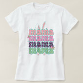 Trendy Mama Easter T-shirt; Bunny & Leopard Print T-shirt (Design voorkant)