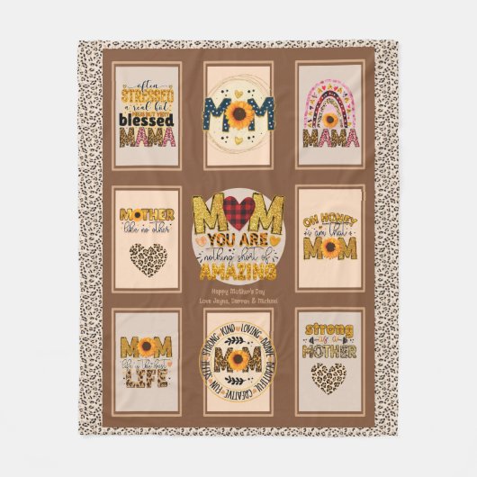 Trendy Mama! Op maat gemaakte luipaardprint moeder Fleece Deken (Voorkant)