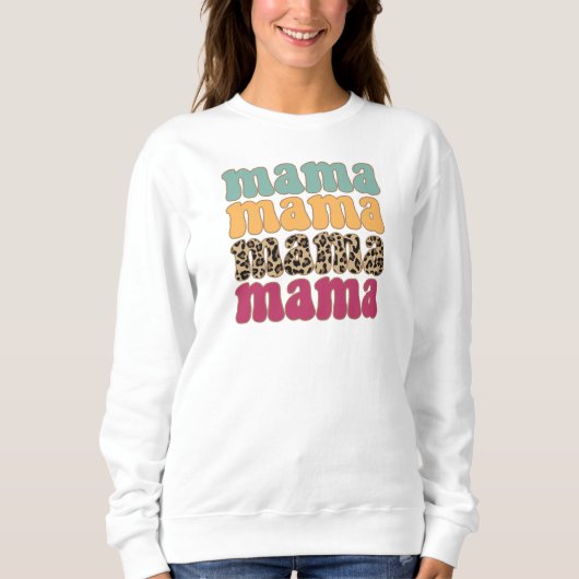 Trendy Mama Sweatshirt mama Shirt Leopard Print (Voorkant)