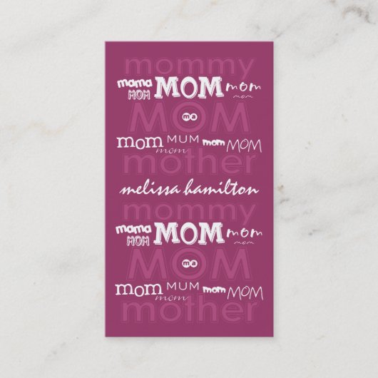 Trendy mammie Calling Cards Contactkaartje (Voorkant)