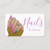 Trendy Manicurist Nail Technician Salon Style Visitekaartje (Voorkant)