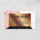 Trendy Marble Color Block | Goud metaal Visitekaartje (Voorkant)