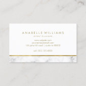 Trendy Marble en Faux Gold Texture Visitekaartje (Achterkant)