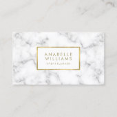 Trendy Marble en Faux Gold Texture Visitekaartje (Voorkant)