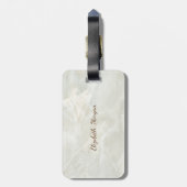 Trendy Marble, Floral Lijst Monogram-Gepersonalise Bagagelabel (Achterkant verticaal)